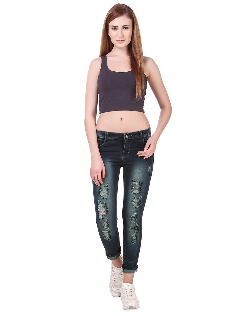 acid wash distressed jeans - 17075770 - Zoom Image - 4