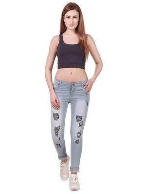 mid rise distressed jeans - 17075772 - Standard Image - 4