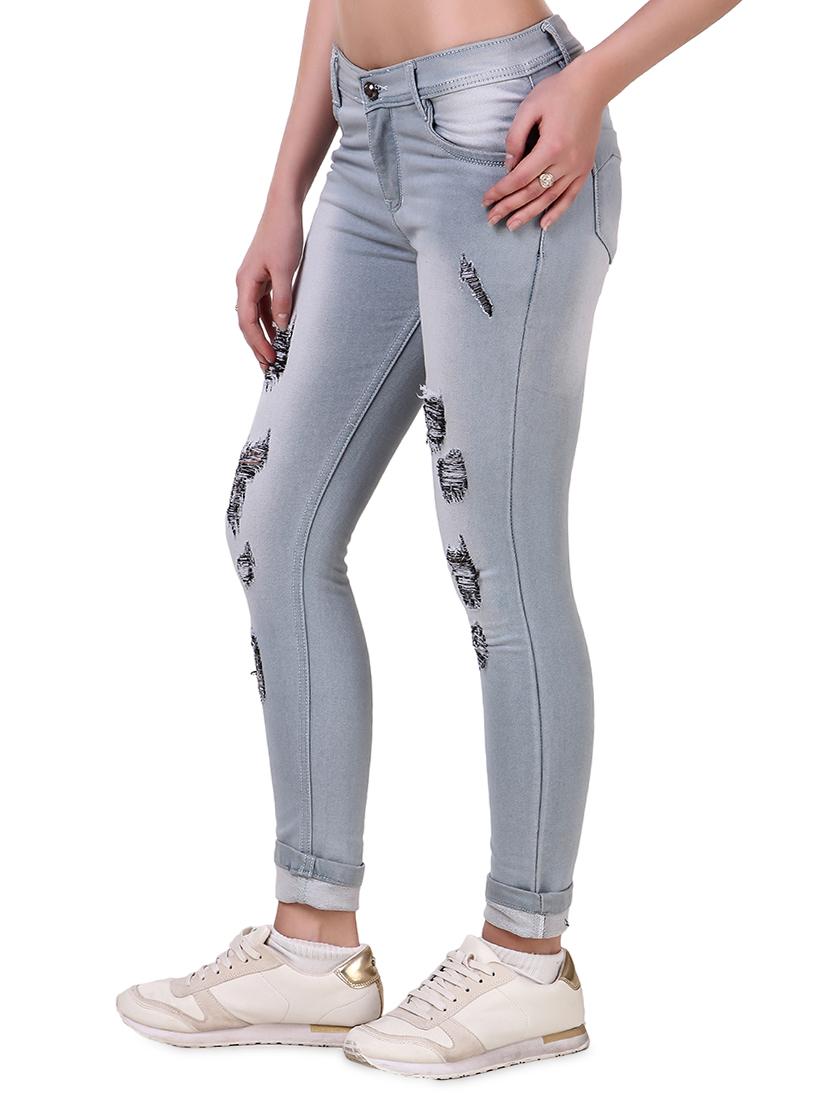 mid rise distressed jeans - 17075772 - Zoom Image - 2