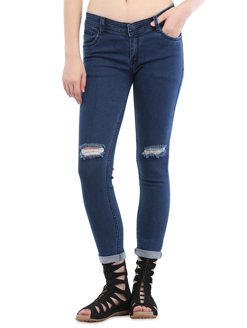 mid rise ripped jeans - 17075809 - Zoom Image - 1