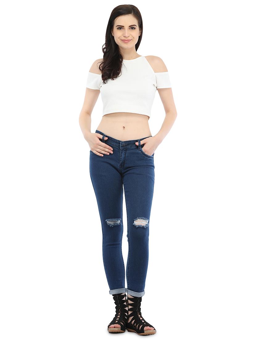 mid rise ripped jeans - 17075809 - Zoom Image - 4