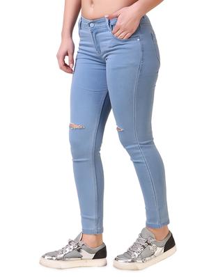 mid rise knee slit jeans - 17075816 - Standard Image - 2