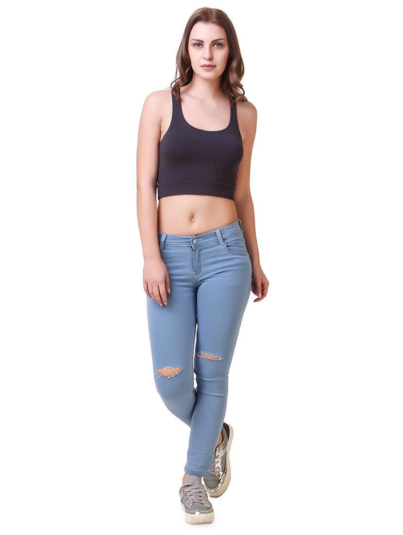 mid rise knee slit jeans - 17075816 - Zoom Image - 4