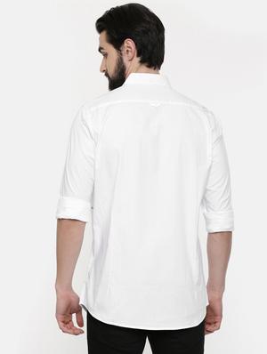 white solid casual shirt - 17076461 - Standard Image - 3