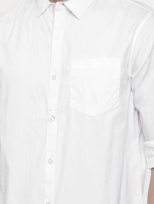 white solid casual shirt - 17076461 - Standard Image - 5