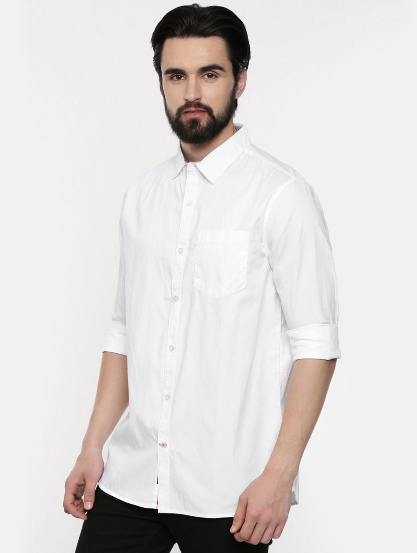 white solid casual shirt - 17076461 - Zoom Image - 2