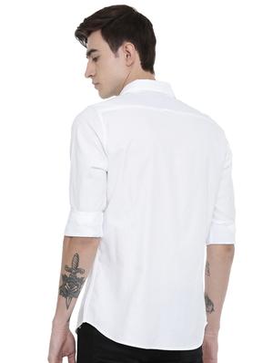 white solid casual shirt - 17076468 - Standard Image - 3