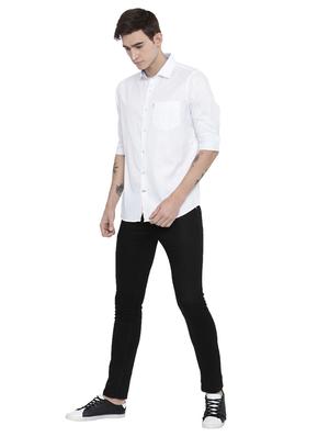 white solid casual shirt - 17076468 - Standard Image - 4