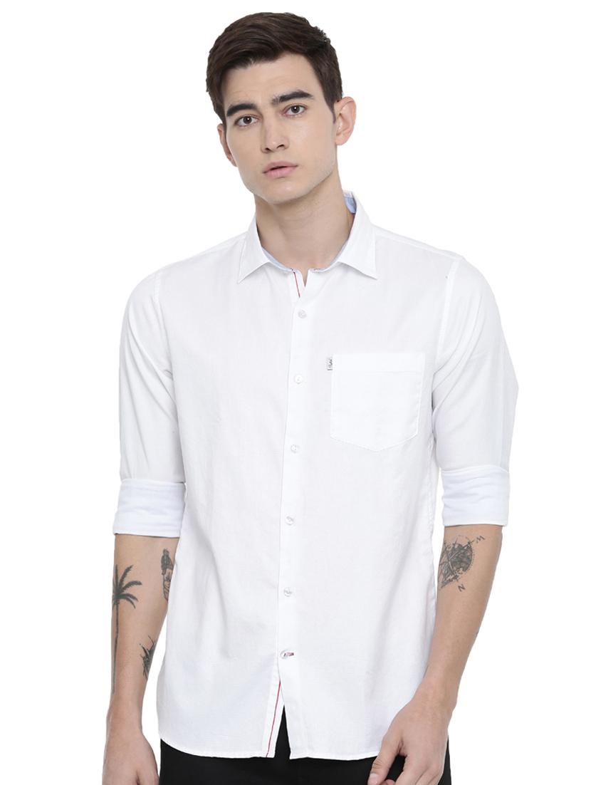 white solid casual shirt - 17076468 - Zoom Image - 1