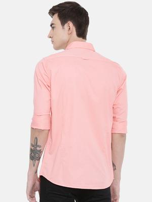 peach solid casual shirt - 17076469 - Standard Image - 3