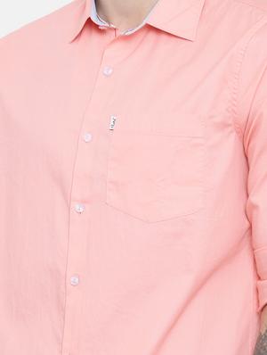 peach solid casual shirt - 17076469 - Standard Image - 5