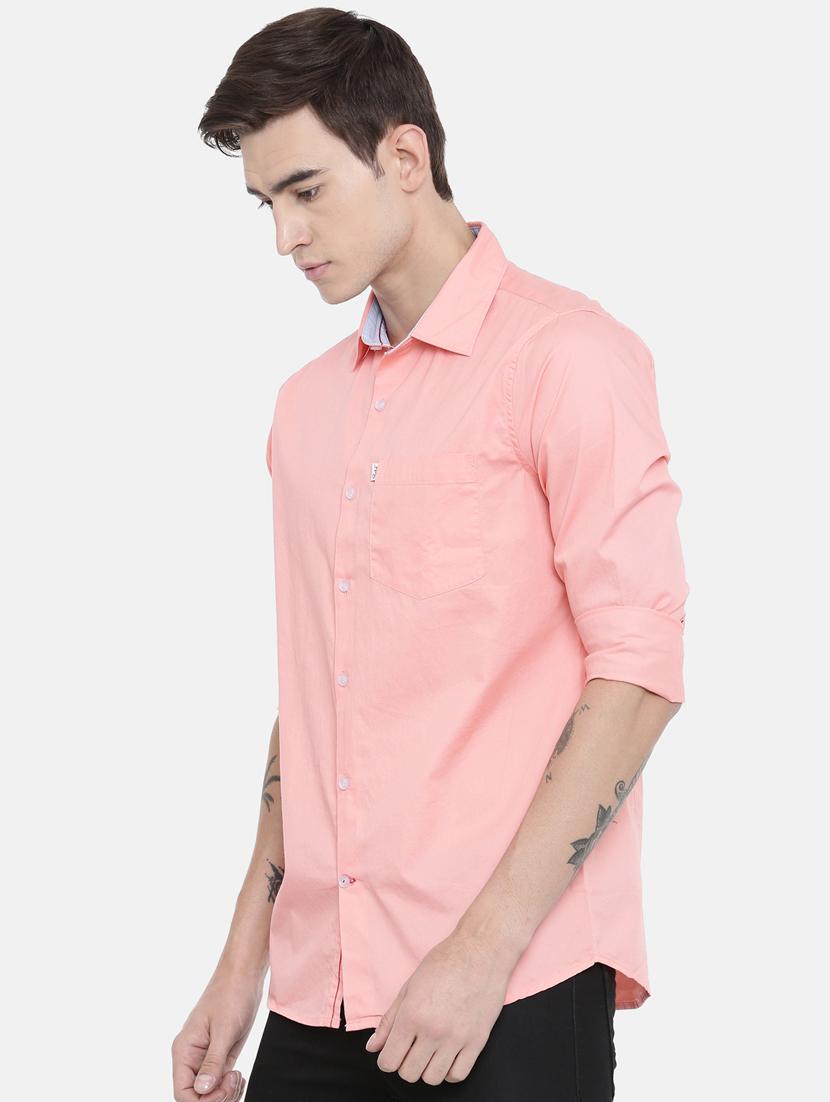 peach solid casual shirt - 17076469 - Zoom Image - 2