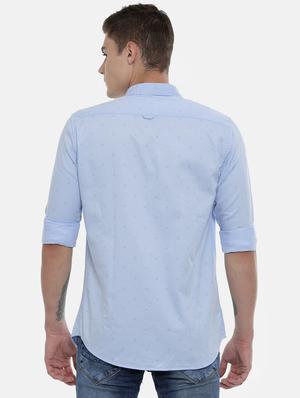 blue printed casual shirt - 17076474 - Standard Image - 3