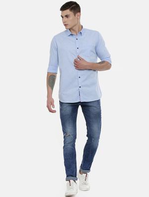 blue printed casual shirt - 17076474 - Standard Image - 4