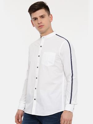 white solid casual shirt - 17076481 - Standard Image - 3