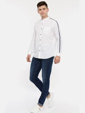 white solid casual shirt - 17076481 - Standard Image - 4
