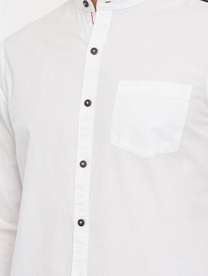 white solid casual shirt - 17076481 - Standard Image - 5