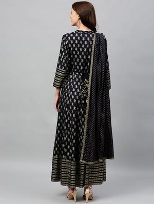 printed kurta dupatta set - 17076620 - Standard Image - 3