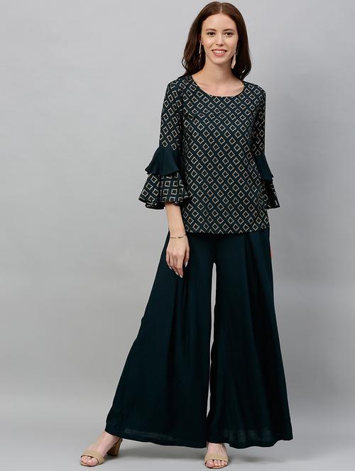 bell sleeves top pants set - 17076624 - Standard Image - 1