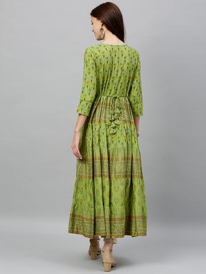 printed flared kurta - 17076633 - Standard Image - 4
