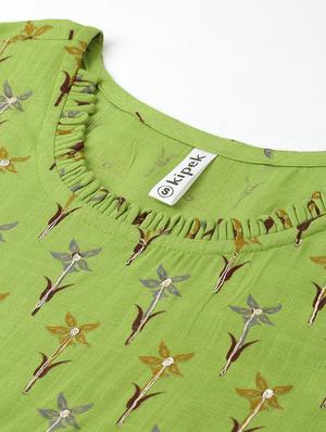 printed flared kurta - 17076633 - Standard Image - 5