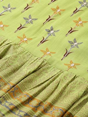 printed flared kurta - 17076633 - Standard Image - 7