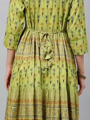 printed flared kurta - 17076633 - Standard Image - 8