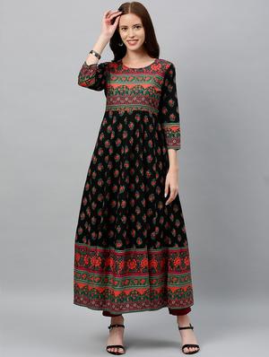 floral anarkali ethnic dress - 17076638 - Standard Image - 2