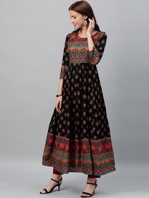 floral anarkali ethnic dress - 17076638 - Standard Image - 3