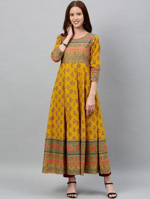 floral anarkali ethnic dress - 17076639 - Standard Image - 3