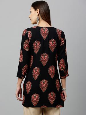 printed straight kurti - 17076641 - Standard Image - 3