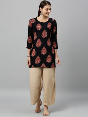 printed straight kurti - 17076641 - Standard Image - 4