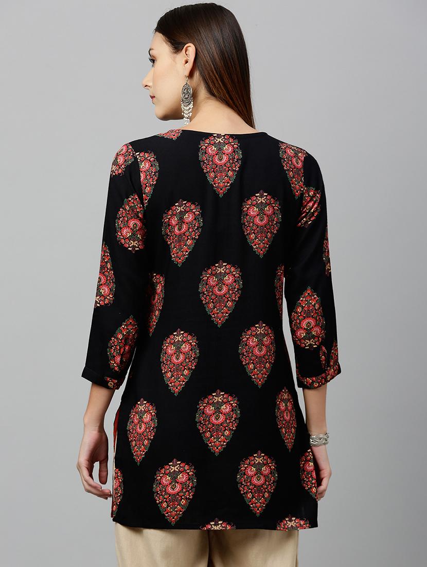 printed straight kurti - 17076641 - Zoom Image - 3