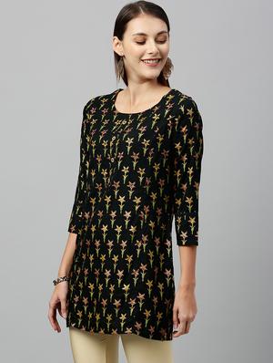 printed straight kurti - 17076643 - Standard Image - 2