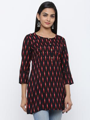 ikat straight kurti - 17076644 - Standard Image - 2