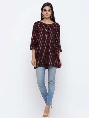 ikat straight kurti - 17076644 - Standard Image - 4