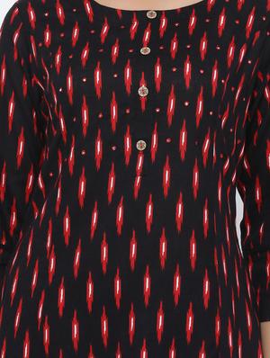ikat straight kurti - 17076644 - Standard Image - 5