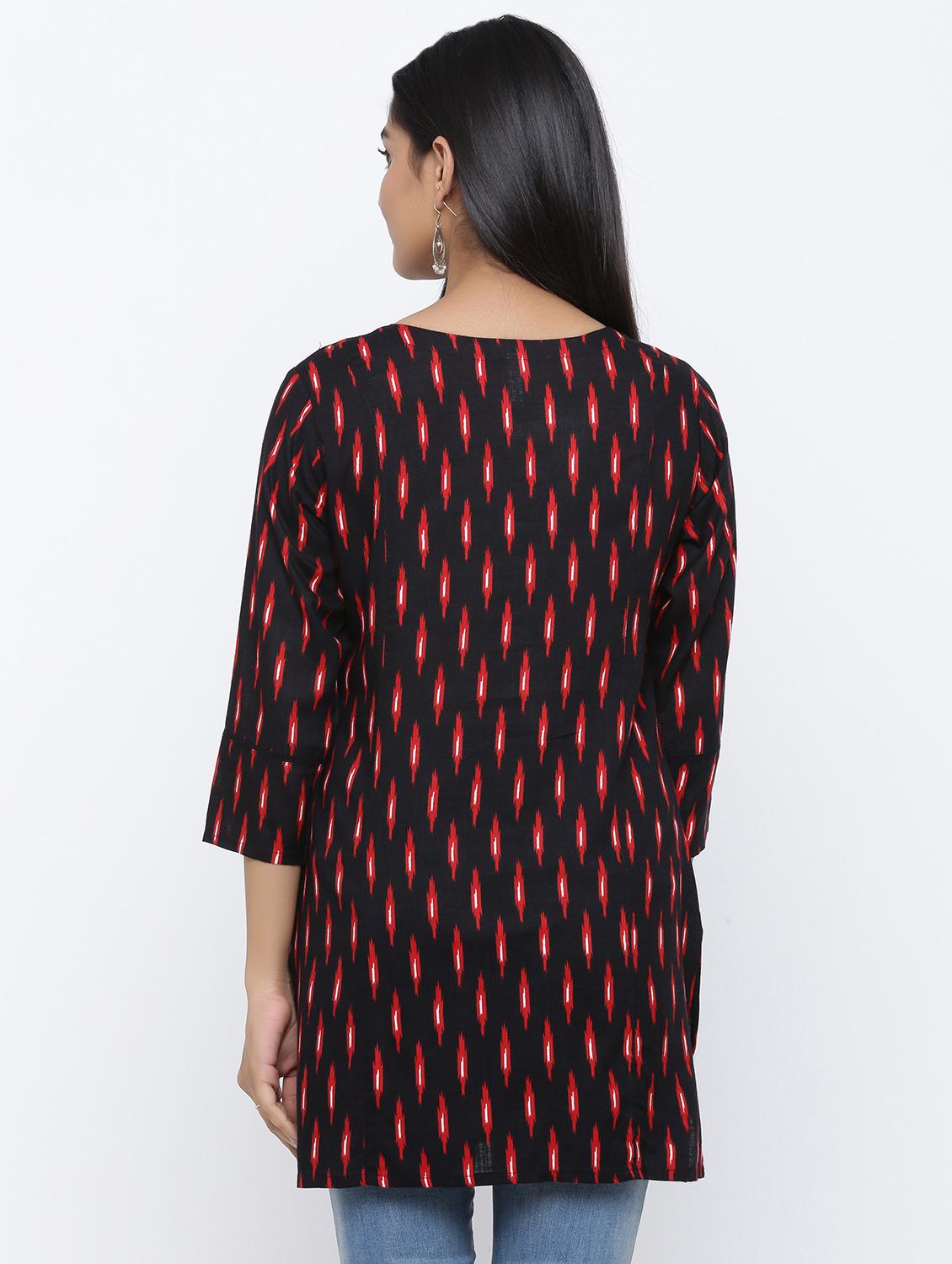 ikat straight kurti - 17076644 - Zoom Image - 3