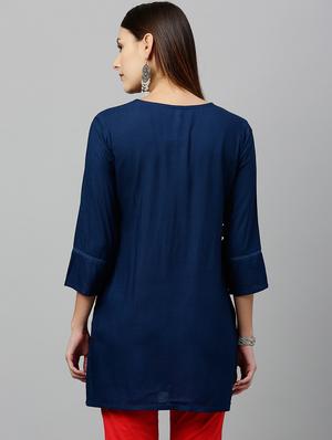 embroidered straight kurti - 17076647 - Standard Image - 3