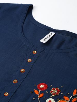 embroidered straight kurti - 17076647 - Standard Image - 5