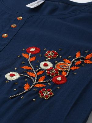 embroidered straight kurti - 17076647 - Standard Image - 6
