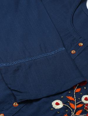 embroidered straight kurti - 17076647 - Standard Image - 7