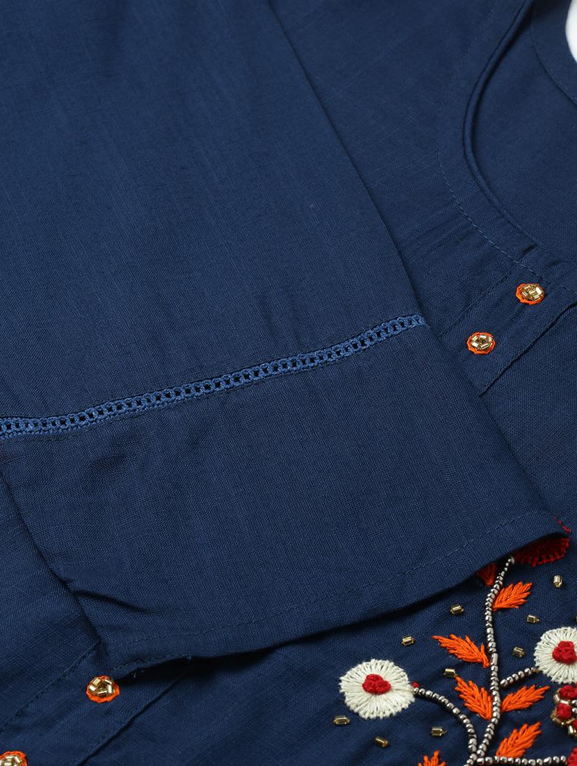 embroidered straight kurti - 17076647 - Zoom Image - 7