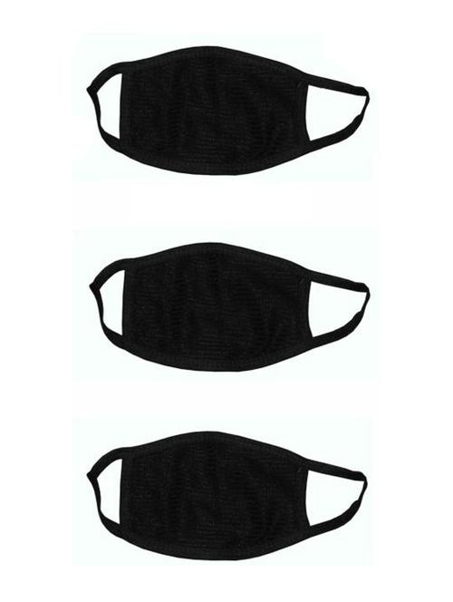 black cotton anti-pollution women mask (pack of 3) - 17077025 - Standard Image - 1