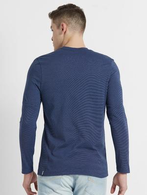blue typographic chest print t-shirt - 17077551 - Standard Image - 3