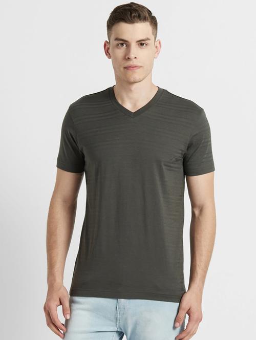 green solid cotton t-shirt - 17077555 - Standard Image - 1