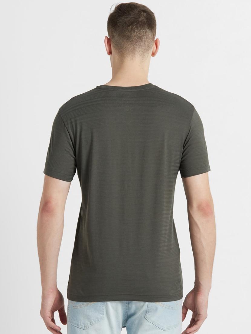 green solid cotton t-shirt - 17077555 - Zoom Image - 3