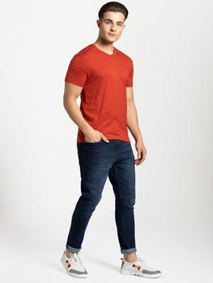 red solid cotton t-shirt - 17077557 - Standard Image - 4