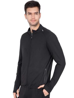 black solid casual jacket - 17077561 - Standard Image - 2