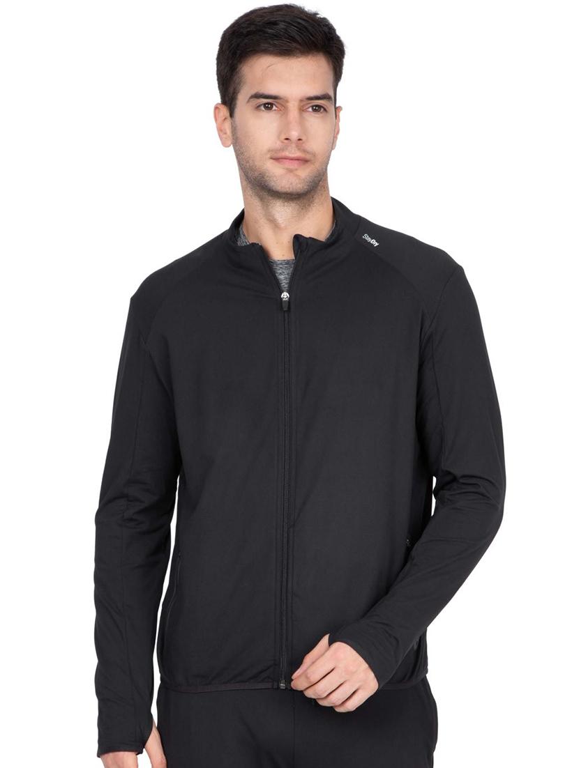 black solid casual jacket - 17077561 - Zoom Image - 1